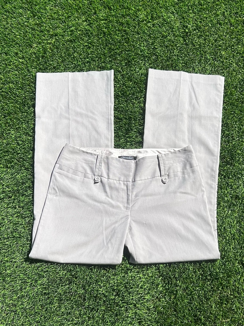 Stooshy Light Gray Straight-Leg Trousers